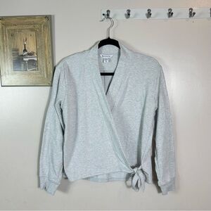 Athleta Gray V-Neck Sweater Soft Knit Casual